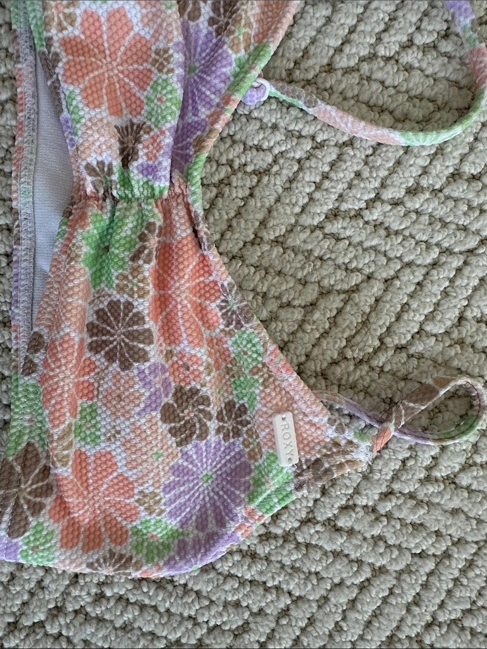 Roxy Girls Floral Bikini in Peach, Green & Lavender